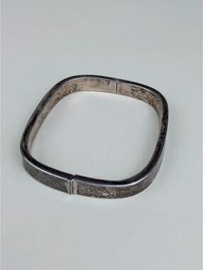 1990's sterling silver square silver hinge bangle